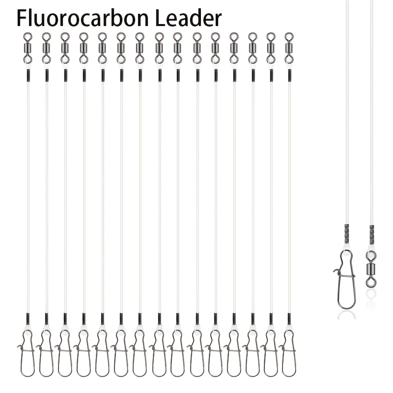Fishing Line Dispenser - 15pcs Fluorocarbon Wire Leader for Fishing-Invisible